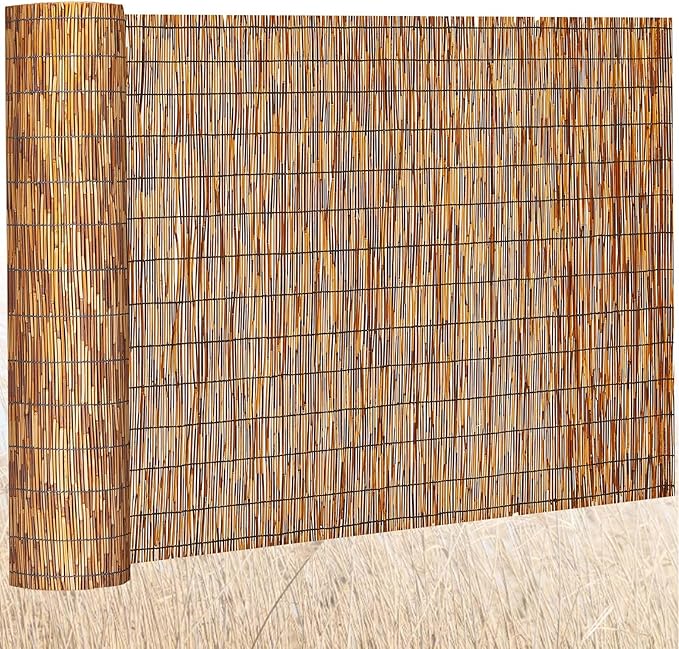 Barydat 1 Pcs 5 x 25 ft Reed Fence Roll, 85% Shade Bamboo Privacy Screen by home