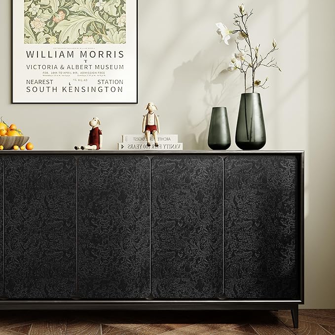 Abyssaly Black Textured Wallpaper Peel and Stick - Image 5