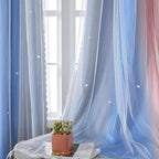 XiDi Curtains for Bedroom Decor, Rainbow PinkGreyBlue-34-54 - Image 3