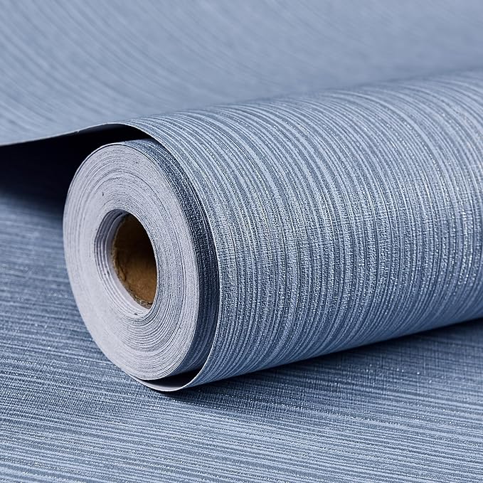 Haimin Grasscloth Wallpaper Textured 24in X 393in Fabric Contact Paper Grey - Image 9