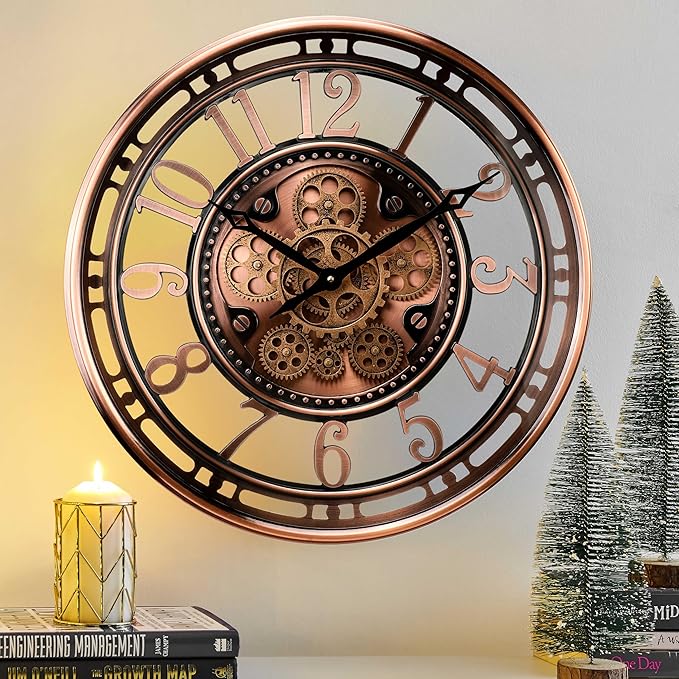 CLXEAST 21 Inch Moving Gear Wall Clock - Image 8