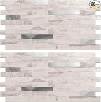 Peel and Stick Backsplash Tile Waterproof Removable PVC Wall Sticker 3D Faux by KOYNSLE