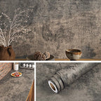 Livelynine Moody Concrete Wallpaper Peel and Stick Industrial Modern Brown - Image 8