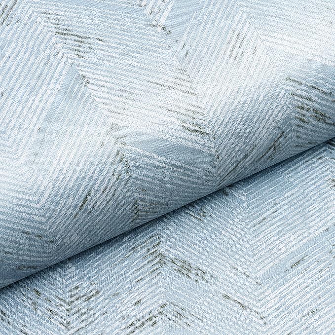 Livelynine 15.8x394 Blue Fabric Peel and Stick Wallpaper - Image 7
