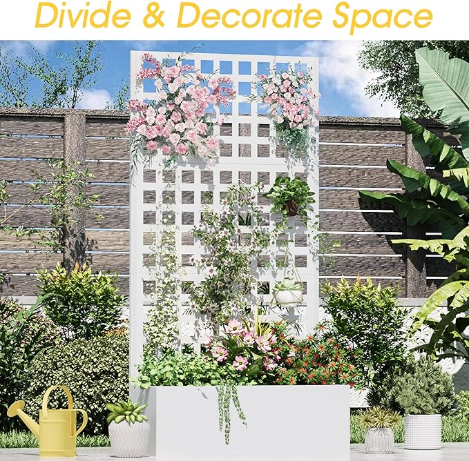 Metal Planter Box with Trellis, Planter Box Trellis with Privacy Screen and - Image 7