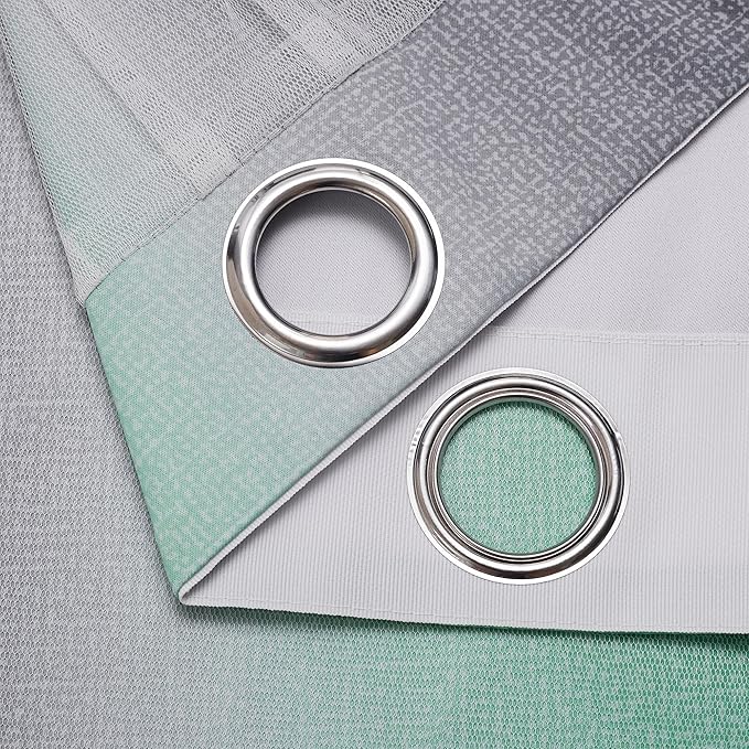 XiDi Curtains for Bedroom Decor, Rainbow Green LightgreyGrey52/90/1 - Image 7