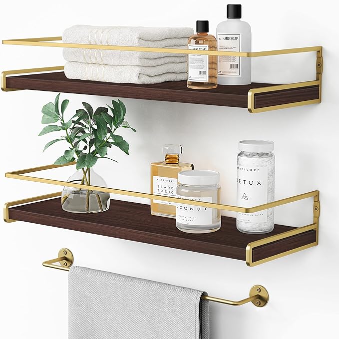 Floating Shelves Bathroom Shelves Over Toilet Set of 2, Bathroom Wall Shelves by Forbena