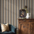 Simon&Siff Textured Fabric Wallpaper Peel and Stick 17.3"x120" Beige/Brown/Grey - Image 2