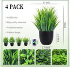 Der Rose Fake Plants 4 Packs Artificial Plants Small Faux Plants Black Bathroom - Image 3