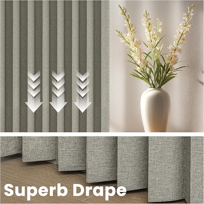 AJAZZ Blackout Accordion Door Curtain 98"x106" Grey - Image 6
