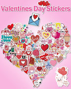 Valentines Day Stickers, Heart Stickers for Water Bottles Cards Gift Boxes Party Favors, Valentines Gifts for Kids Classroom, Waterproof Vinyl Love Sticker for Kids Teens Girls