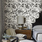 JiffDiff Floral Vintage Wallpaper Peel and Stick Wall Stick Black Rose - Image 3