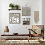 Set of 2 18 Inch Large Square Brown Window Pane Wall Mirrors, Shatterproof - Image 5