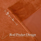 NICETOWN Orange Velvet Curtains 90 inch Long - Image 6
