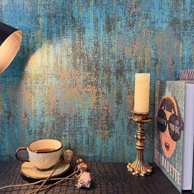 JiffDiff Vintage Metallic Peel and Stick Wallpaper Self Adhesive Industrial - Image 2