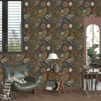 Boho Wallpaper Peel and Stick, Vintage Blue Yellow Floral Contact Paper - Image 6