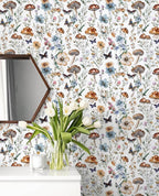 Froluya Mushroom Wallpaper Peel and Stick Vintage Floral Contact Paper 16.9" x - Image 9