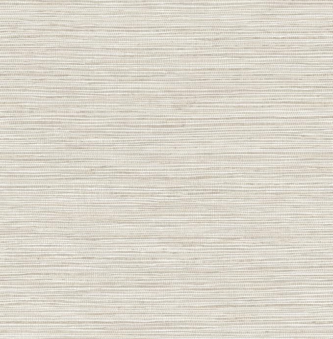 RoomMates Neutral Dimensional Grasscloth Peel and Stick Wallpaper, RMK12682PLW by RoomMates