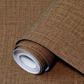 Brown Grasscloth Peel and Stick Wallpaper 17.3"x160" Faux Linen Textured by Uooar