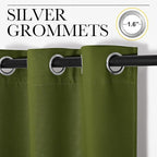 NICETOWN Olive Green Blackout Curtains 90 inches Length - Image 2