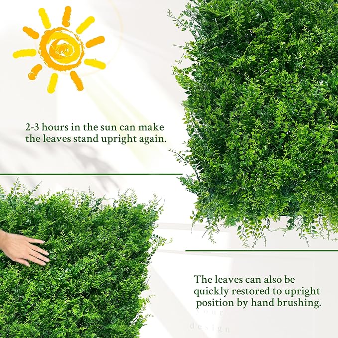 ODTORY Artificial Plants Hedge Wall Panels：60x120 Inch UV-Anti Greenery Boxwood - Image 7
