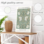 Induslyfe Large Framed Flower Wall Art Canvas Decor Set of 3, William Morris - Image 5