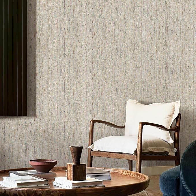 JiffDiff Woven Wallpaper Peel and Stick 17.3" x 1200" Colorful Paint Grasscloth - Image 5