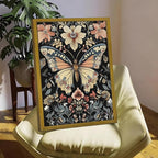 Hand Drawn Sandstone Nature Floral Wall Art, Framed Vintage 3D Textured - Image 5