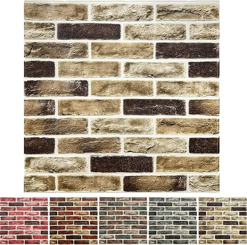 20-Pack 104 Sq.Ft 3D Wall Panels Peel and Stick 3D Faux Brick Wallpaper Peel by YLLYLL