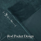 NICETOWN Room Darkening Greyish Blue Velvet Curtains, Rod Pocket Super Soft - Image 7