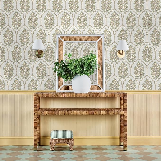 NuWallpaper x Society Social Floral Bazaar Ochre Peel and Stick Wallpaper - Image 3
