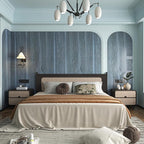 BOMENG Peacock Blue Wallpaper Stick and Peel Blue Wood Grain Contact Paper - Image 5