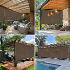 8'W x 6'H Mocha Patio Shades Roll up Outdoor Roller Shade Crank Wand Blind - Image 5