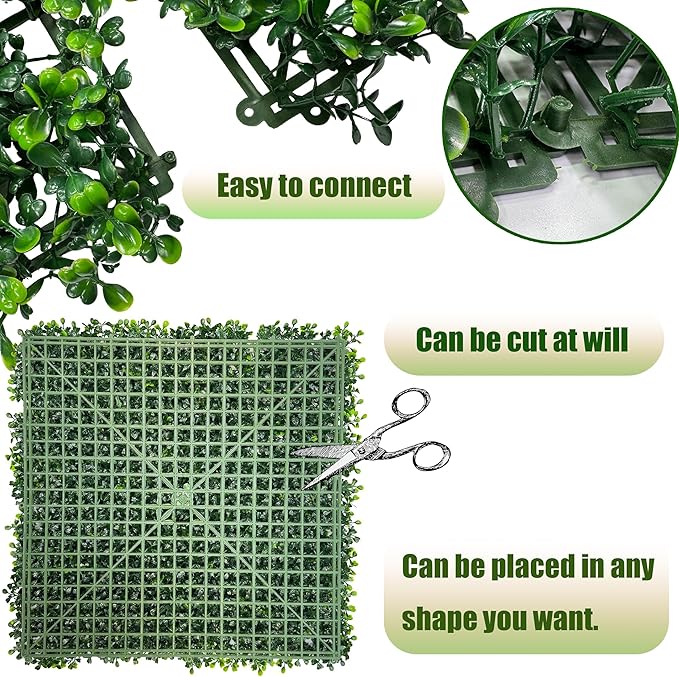 Artificial Boxwood Panels: 20"x 20" UV-Anti Faux Grass Panels - Image 4