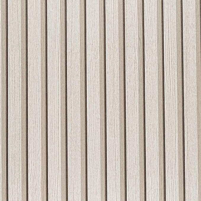 Wood Slat Wallpaper Peel and Stick Dead Wood Color 17.5x100 Inch Flat Finish by LOVADA
