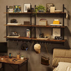 Bestier 3 Tier Industrial Pipe Shelving, Floating Book Shelves - Image 5