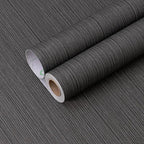 FUKU MON Dark Gray Vinyl/PVC Grasscloth Textured Wallpaper 24" X 394" Fabric - Image 2