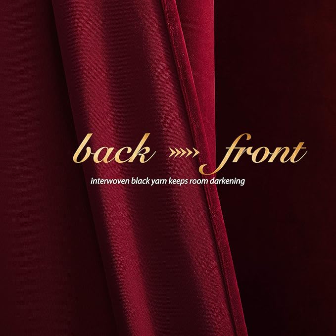 NICETOWN Christmas Red Velvet Curtains and Drapes - Image 4