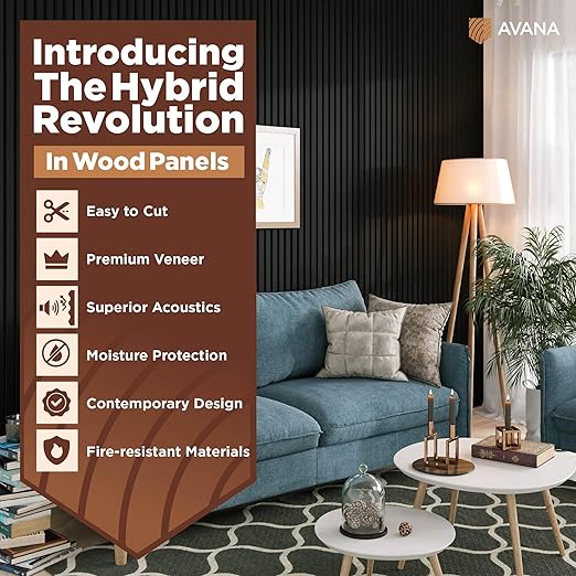 Avana Acoustic Wood Wall Panels – 47.2 X 12.6 Inch Black Oak Acoustic Panels 1 - Image 2