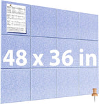 MaxGear Large Cork Board for Wall 48" x 36" Light Blue Bulletin Board, 12 Pack by MaxGear