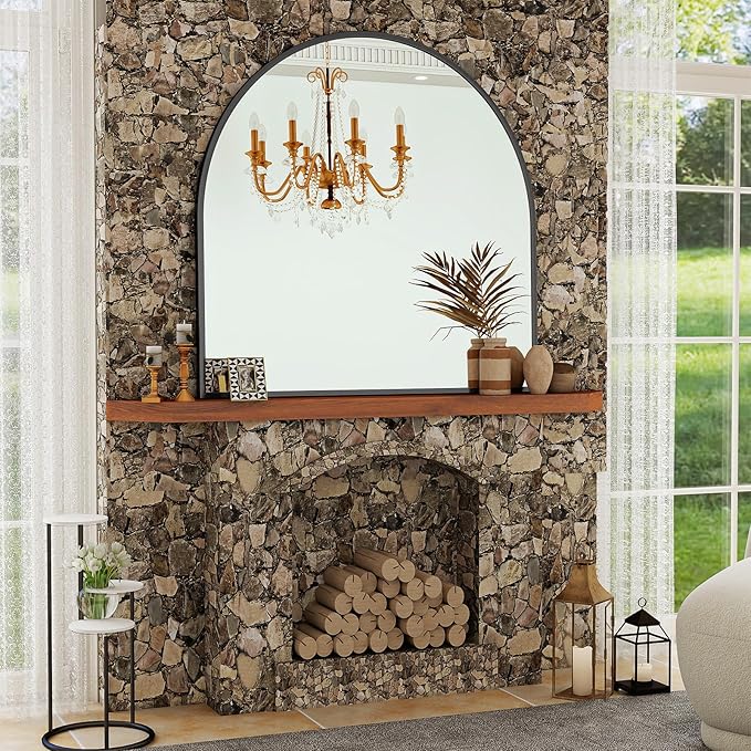 VooBang Wide Arched Wall Mirror, 38 x 40 inch Arch Bathroom Mirror, Wall - Image 6