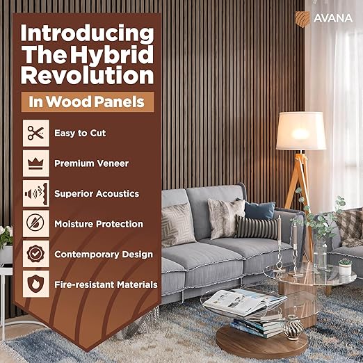 Avana Modern Acoustic Wood Wall Panels –93.2x11.25 Inch Panels – Fits 94x12 - Image 2