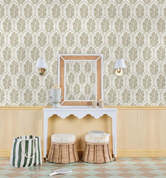 NuWallpaper x Society Social Floral Bazaar Ochre Peel and Stick Wallpaper - Image 4