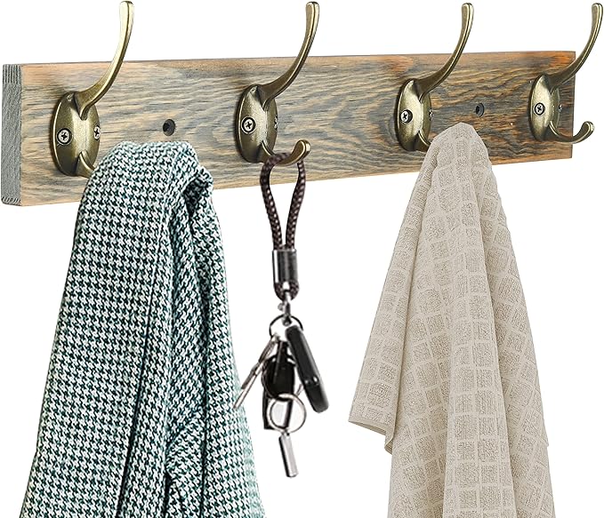 IBosins 32 Pack Antique Brass Coat Hooks Wall Mounted - Image 4
