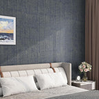 FunStick 24"x200" Dark Blue and Gold Grasscloth Peel and Stick Wallpaper - Image 5