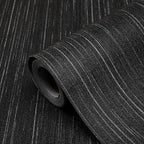 Black Grasscloth Peel and Stick Wallpaper A Set of 23.6" X 480" Self-Adhesive by Biyoeepeelstickwallpaper