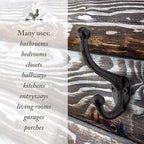 My Fancy Farmhouse Rustic Cast Iron Coat Hooks Wall Mounted Farmhouse - Image 8