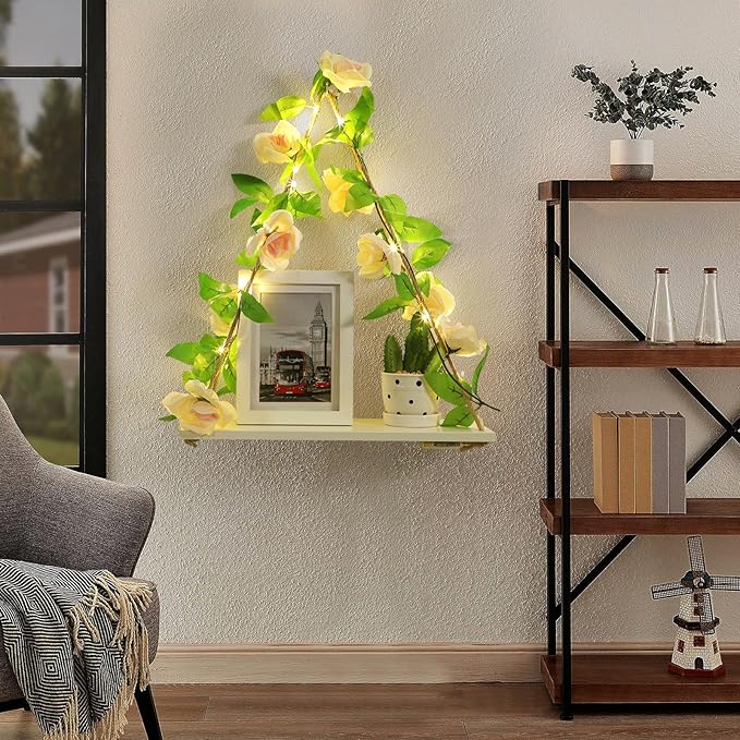JOPSTDI Floating Shelves for Wall, Plant Wall Decor, Hanging Shelf, Cottage - Image 4