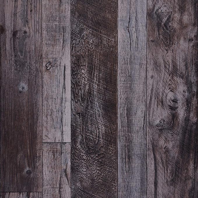 WENMER 17.71" x 472" Grey Wood Peel and Stick Wallpaper Shiplap Self Adhesive by WENMER