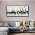 Canvas Wall Art Abstract Wall Decor Sailboat Picture Framed Artwork Modern - Image 3